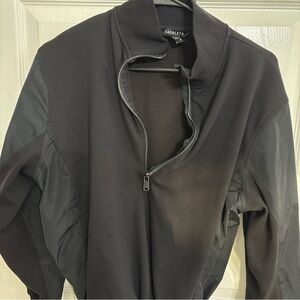 Athleta Classic Black Ribbed Jacket Triumph Hybrid Half Zip